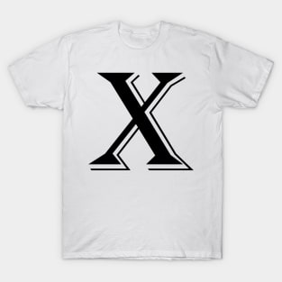 Black letter X in vintage style T-Shirt